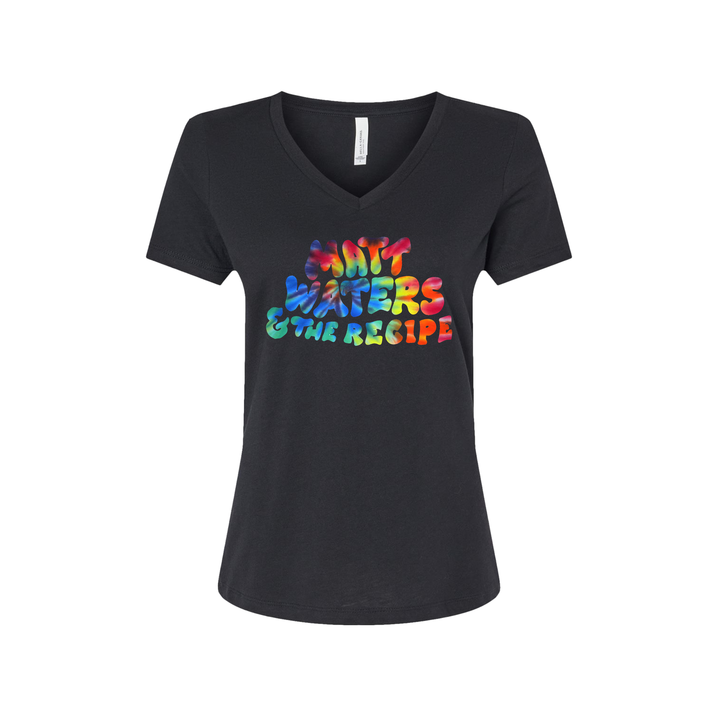 "Matt Waters & the Recipe" Tie Dye - Women’s Relaxed Heather CVC V-Neck Tee