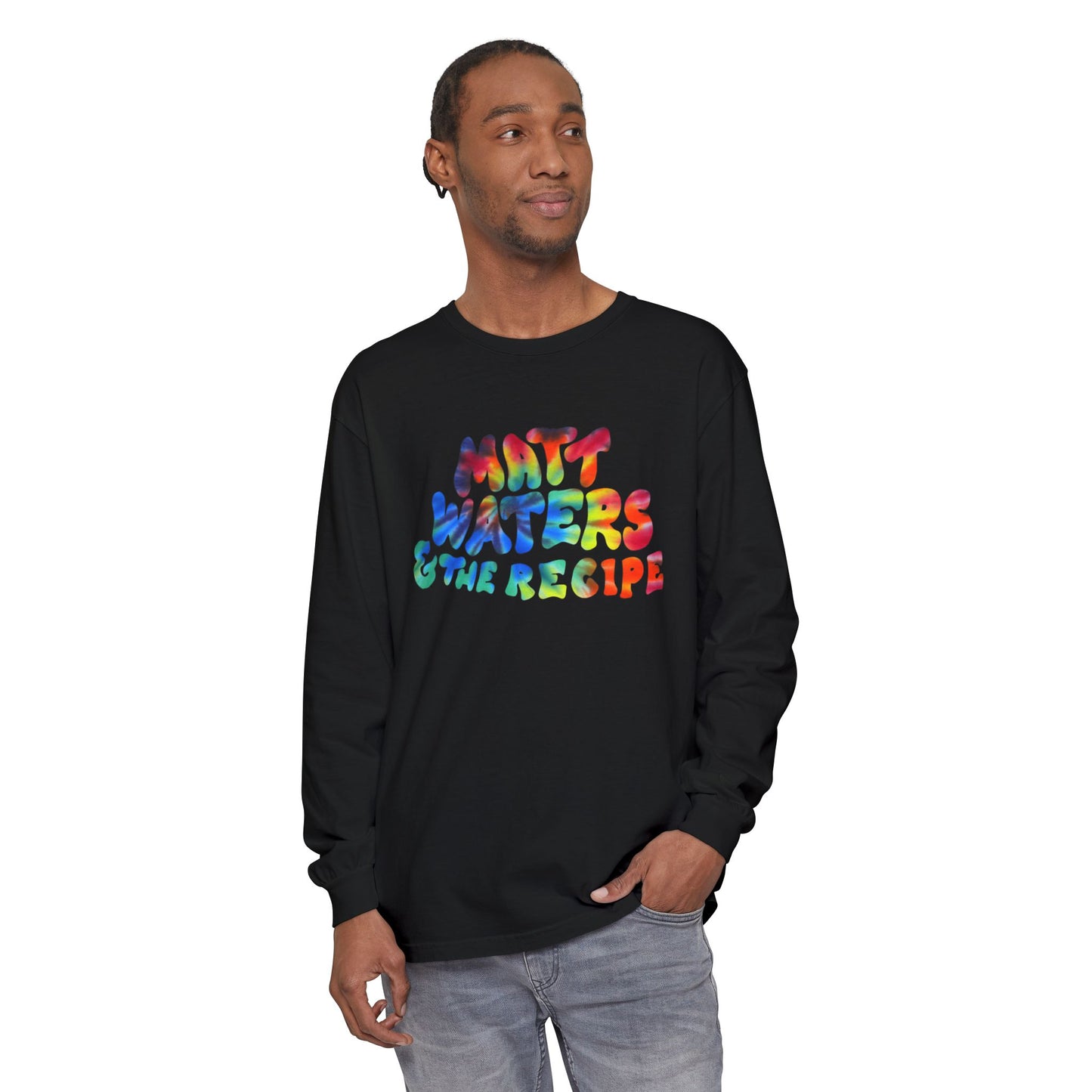 "Matt Waters & the Recipe" (Tye Dye) Unisex Garment-dyed Long Sleeve T-Shirt